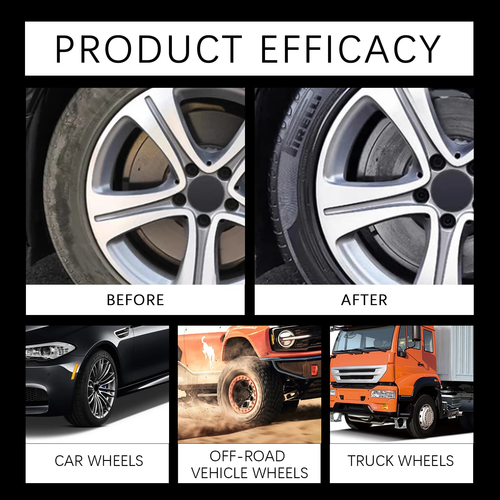 Car Tire Blackening Ceramic Coating Spray Liquid Refurbishing Agent Auto Motorcycle Wheel Washing Accessories Spraying Wax Clean